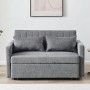 TEMPO-W Καναπές - Κρεβάτι, Με ανάκλιση πλάτης, Ύφασμα Γκρι