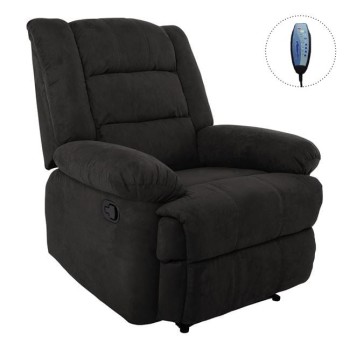 JULIA Massage Πολυθρόνα Relax Σαλονιού - Καθιστικού, Ύφασμα Μαύρο