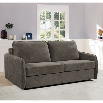 LESTER Καναπές - Κρεβάτι, Ύφασμα Σκούρο Καφέ