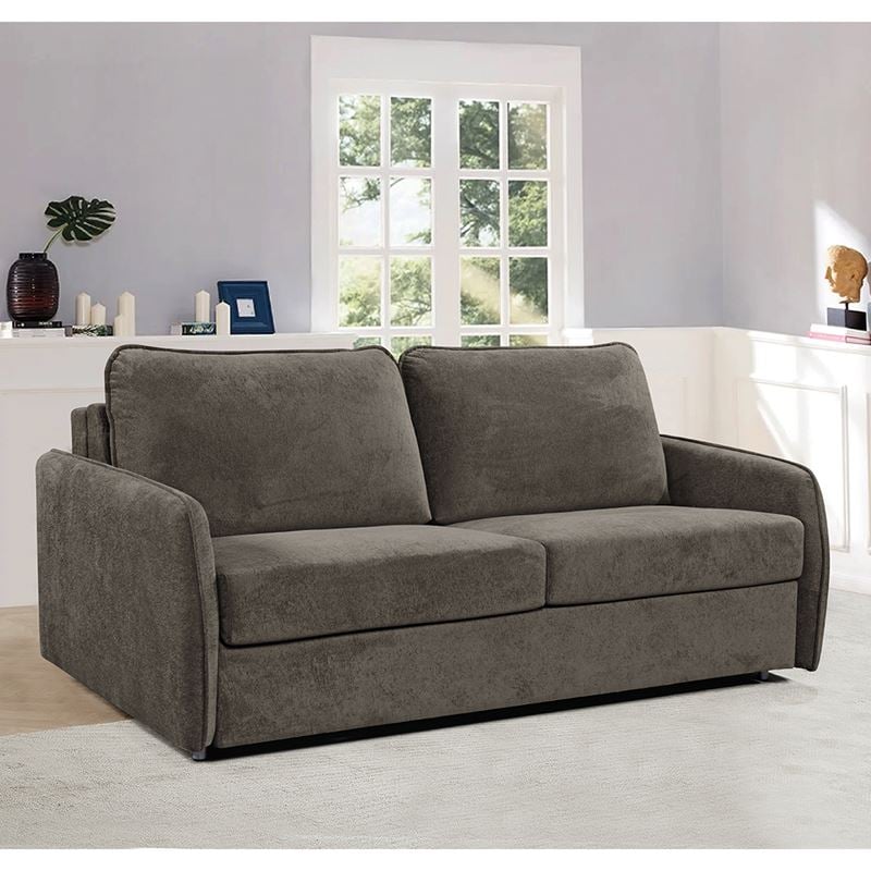 LESTER Καναπές - Κρεβάτι, Ύφασμα Σκούρο Καφέ