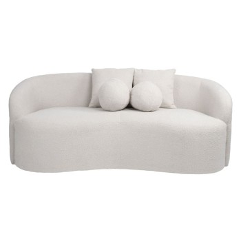 LYON Καναπές 2θ - Σαλονιού - Καθιστικού, Teddy Ύφασμα Άσπρο