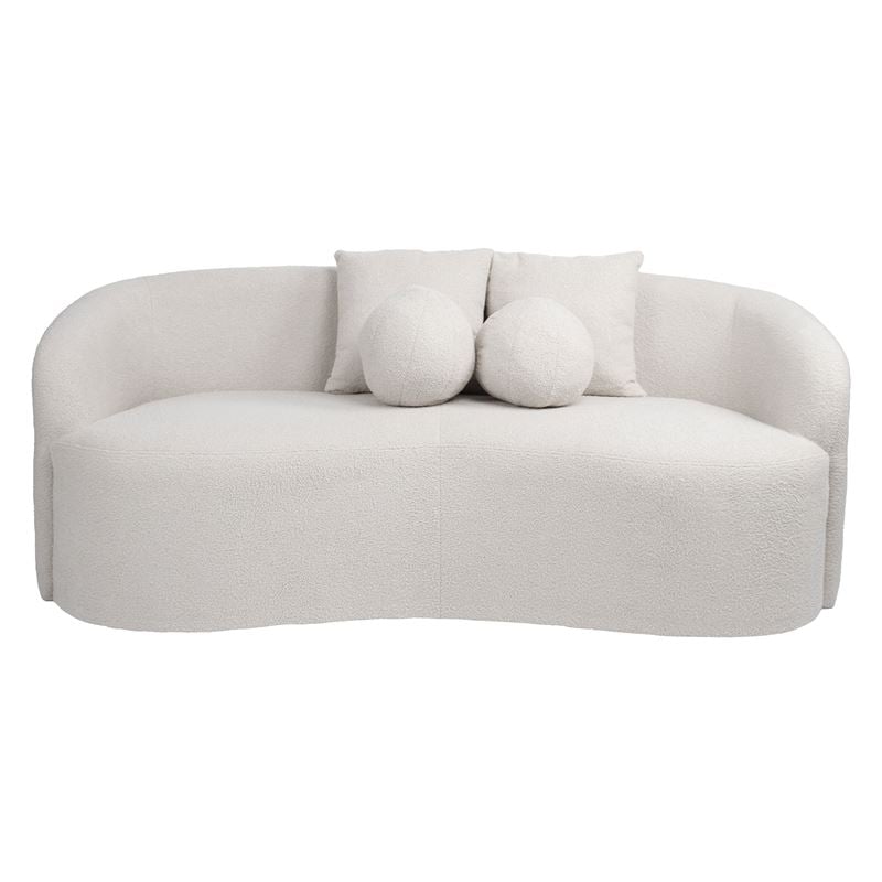 LYON Καναπές 2θ - Σαλονιού - Καθιστικού, Teddy Ύφασμα Άσπρο