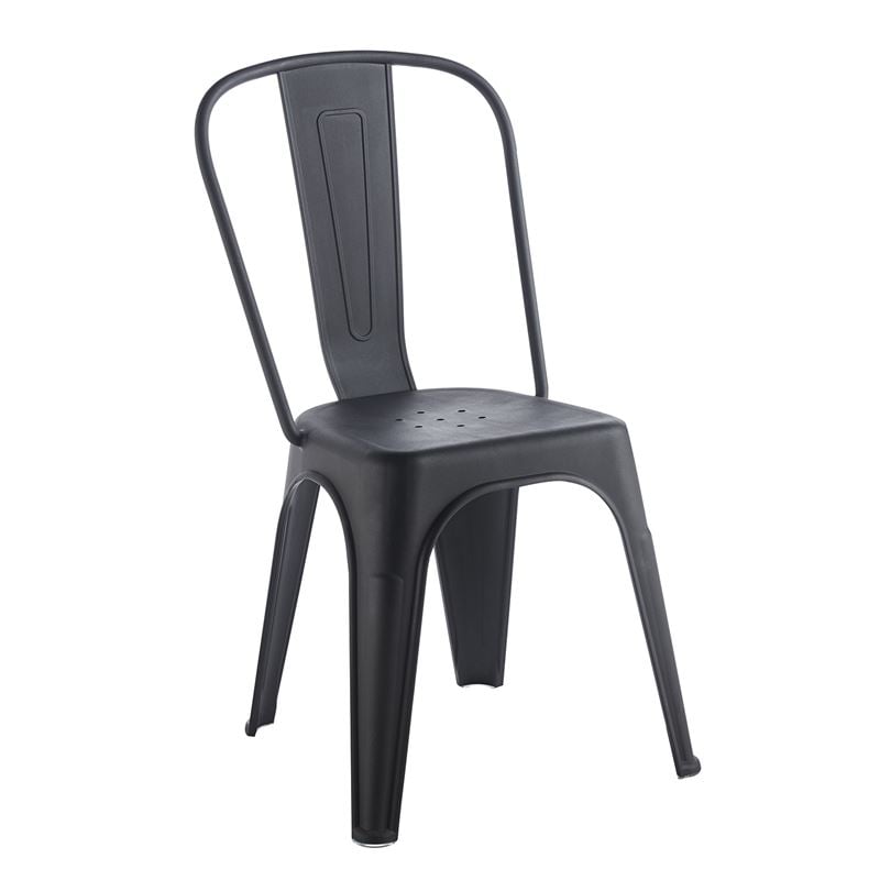 RELIX PP Καρέκλα Στοιβαζόμενη, PP Απόχρωση Μαύρο