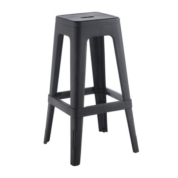 RELIX PP Σκαμπό BAR Στοιβαζόμενο, PP Απόχρωση Μαύρο