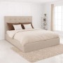 DOLCE Κρεβάτι Διπλό με Αποθηκευτικό Χώρο, για Στρώμα 160x200cm, Ύφασμα Μπεζ