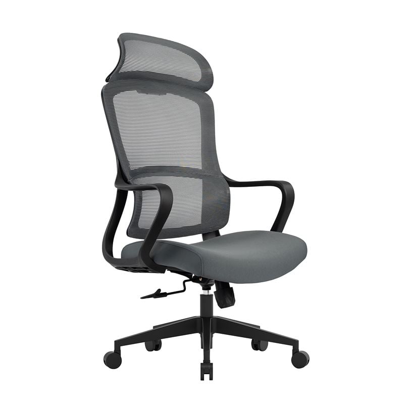 BF3010 Πολυθρόνα Γραφείου Διευθυντή, Mesh Μαύρο, Ύφασμα Γκρι