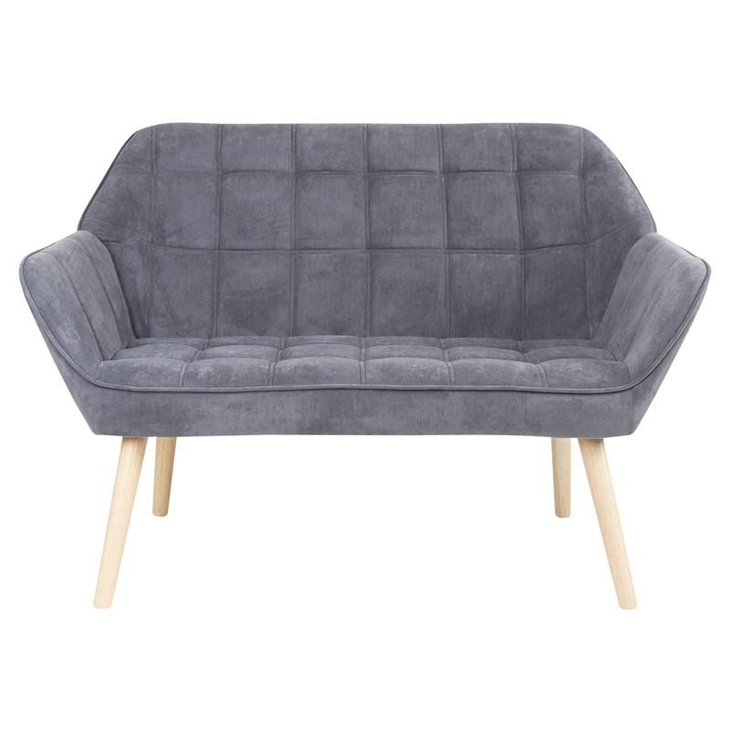 ALMA Καναπές 2θ - Σαλονιού - Καθιστικού, Φυσικό, Ύφασμα Velure Γκρι, K/D