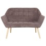 ALMA Καναπές 2θ - Σαλονιού - Καθιστικού, Φυσικό, Ύφασμα Velure Καφέ, K/D