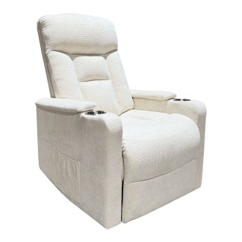 NANCY Lift-Relax Πολυθρόνα Σαλονιού - Καθιστικού, Ύφασμα Μπεζ (ηλεκτρική ανάκληση)