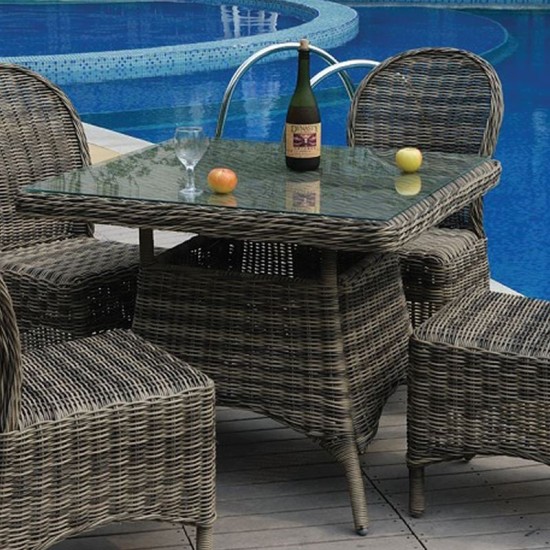 MONTANA Τραπέζι Dining Κήπου-Βεράντας ALU, Φ5mm Round Wicker Grey Brown MONTANA Τραπέζι Dining Κήπου-Βεράντας ALU, Φ5mm Round Wicker Grey Brown