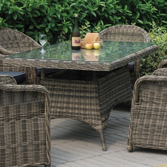 MONTANA Τραπέζι Dining Κήπου-Βεράντας ALU, Φ5mm Round Wicker Grey Brown MONTANA Τραπέζι Dining Κήπου-Βεράντας ALU, Φ5mm Round Wicker Grey Brown