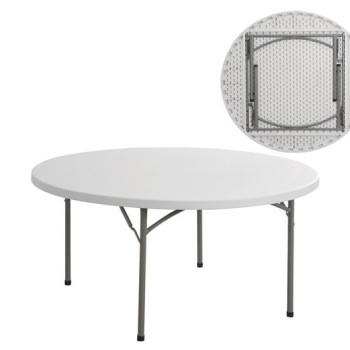 BLOW Τραπέζι Συνεδρίου - Catering Πτυσσόμενο, Μέταλλο Βαφή Γκρι, HDPE Άσπρο 50mm