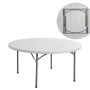 BLOW Τραπέζι Συνεδρίου - Catering Πτυσσόμενο, Μέταλλο Βαφή Γκρι, HDPE Άσπρο 50mm
