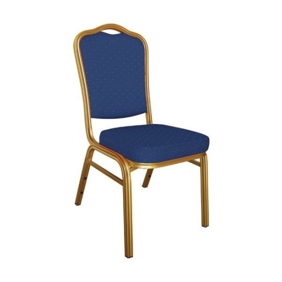HILTON Καρέκλα Μέταλλο Gold Ύφασμα, Ύφασμα Μπλε HILTON Καρέκλα Μέταλλο Gold Ύφασμα, Ύφασμα Μπλε