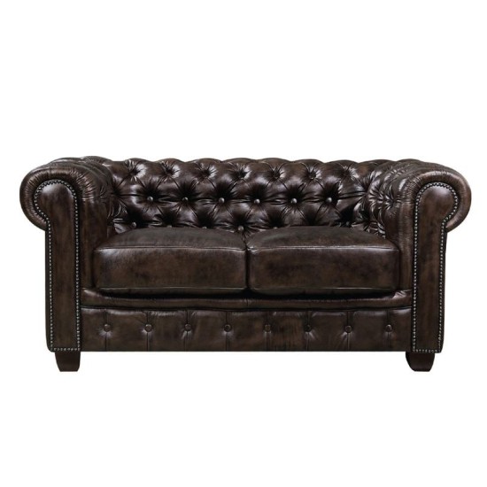 CHESTERFIELD Birmingham Καναπές 2Θέσιος Σαλονιού Καθιστικού,Δέρμα Απόχρωση Καφέ CHESTERFIELD 689 Καναπές 2Θέσιος Σαλονιού - Καθιστικού, Δέρμα Απόχρωση Καφέ