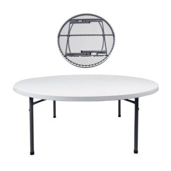 BLOW Τραπέζι Συνεδρίου - Catering Πτυσσόμενο, Μέταλλο Βαφή Γκρι, HDPE Άσπρο 55mm