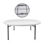 BLOW Τραπέζι Συνεδρίου - Catering Πτυσσόμενο, Μέταλλο Βαφή Γκρι, HDPE Άσπρο 55mm