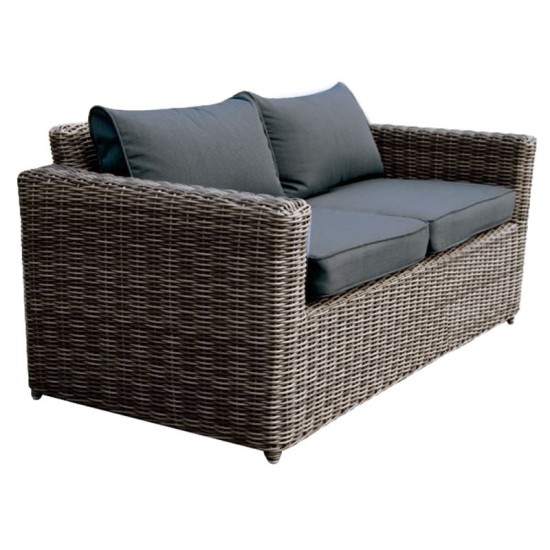 ARIZONA 2Θέσιος Καναπές Κήπου ALU, 4mm Half-Round Wicker Grey Brown, Μαξιλάρια Ανθρακί ARIZONA 2Θέσιος Καναπές Κήπου ALU, 4mm Half-Round Wicker Grey Brown, Μαξιλάρια Ανθρακί