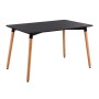 ART Τραπέζι Τραπεζαρίας Κουζίνας, Μαύρο MDF, Πόδια Οξιά Φυσικό
