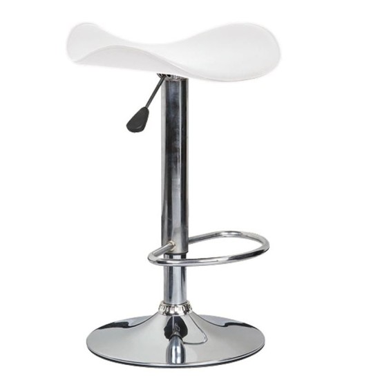 SADDLE Σκαμπό BAR, Βάση Χρώμιο, Pvc Άσπρο, Ρύθμιση Ύψους, Περιστρεφόμενο SADDLE Σκαμπό BAR, Βάση Χρώμιο, Pvc Άσπρο, Ρύθμιση Ύψους, Περιστρεφόμενο