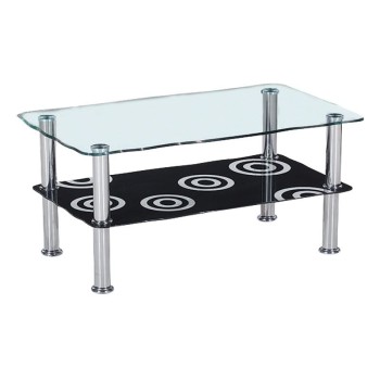 DANIEL DECO Τραπεζάκι Σαλονιού Καθιστικού, Inox - Γυαλί 8/5mm