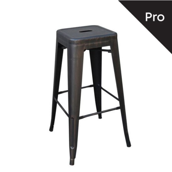RELIX Σκαμπό Bar-Pro, Στοιβαζόμενο, Μέταλλο Βαφή Antique Black RELIX Σκαμπό Bar-Pro, Στοιβαζόμενο, Μέταλλο Βαφή Antique Black
