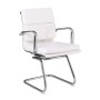 BF4800V Πολυθρόνα Γραφείου Επισκέπτη, Μέταλλο Χρώμιο, PU  Άσπρο