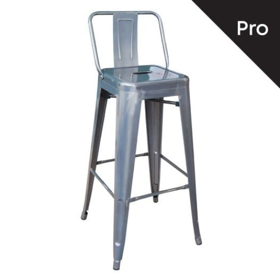 RELIX Σκαμπό Bar-Pro με Πλάτη, Μέταλλο Βαφή σε Απόχρωση Metal με Διακοσμητική Σκουριά RELIX Σκαμπό Bar-Pro με Πλάτη, Μέταλλο Βαφή σε Απόχρωση Metal με Διακοσμητική Σκουριά