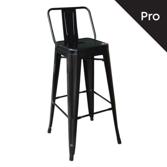 RELIX Σκαμπό Bar-Pro με Πλάτη, Μέταλλο Βαφή Μαύρο RELIX Σκαμπό Bar-Pro με Πλάτη, Μέταλλο Βαφή Μαύρο