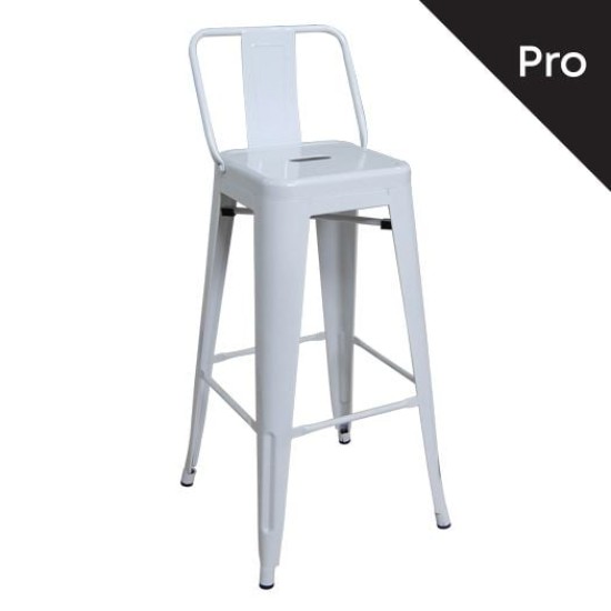 RELIX Σκαμπό Bar-Pro με Πλάτη, Μέταλλο Βαφή Άσπρο RELIX Σκαμπό Bar-Pro με Πλάτη, Μέταλλο Βαφή Άσπρο