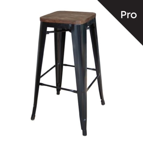 RELIX Wood Σκαμπό Bar-Pro, Στοιβαζόμενο, Μέταλλο Βαφή Μαύρο, Κάθισμα Dark Oak RELIX Wood Σκαμπό Bar-Pro, Στοιβαζόμενο, Μέταλλο Βαφή Μαύρο, Κάθισμα Dark Oak