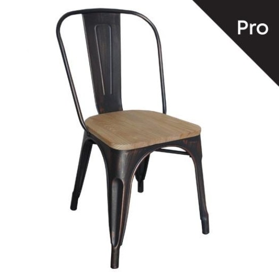 RELIX Wood Καρέκλα-Pro, Μέταλλο Βαφή Antique Black, Απόχρωση Ξύλου Natural Oak RELIX Wood Καρέκλα-Pro, Μέταλλο Βαφή Antique Black, Απόχρωση Ξύλου Natural Oak