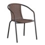 BALENO Πολυθρόνα Βεράντας - Κήπου, Μέταλλο Βαφή Καφέ, Wicker Brown, Στοιβαζόμενη