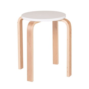 HAMILTON Σκαμπό Βοηθητικό, Στοιβαζόμενο, Απόχρωση Σημύδα - Άσπρο