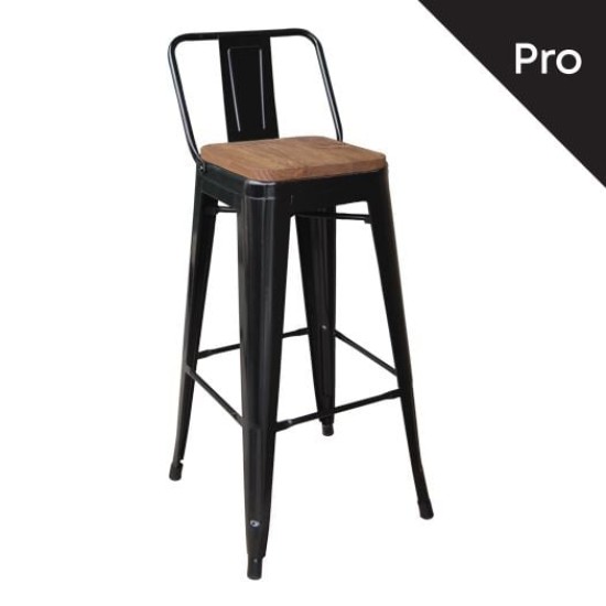 RELIX Wood Σκαμπό Bar-Pro με Πλάτη, Μέταλλο Βαφή Μαύρο, Απόχρωση Ξύλου Dark Oak RELIX Wood Σκαμπό Bar-Pro με Πλάτη, Μέταλλο Βαφή Μαύρο, Απόχρωση Ξύλου Dark Oak