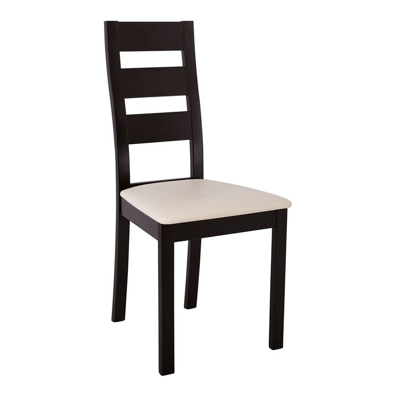 MILLER Καρέκλα Οξιά Σκούρο Καρυδί, PVC Εκρού