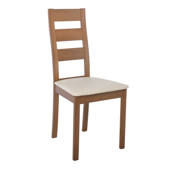 MILLER Καρέκλα Οξιά Aroma Beech, PVC Εκρού MILLER Καρέκλα Οξιά Aroma Beech, PVC Εκρού