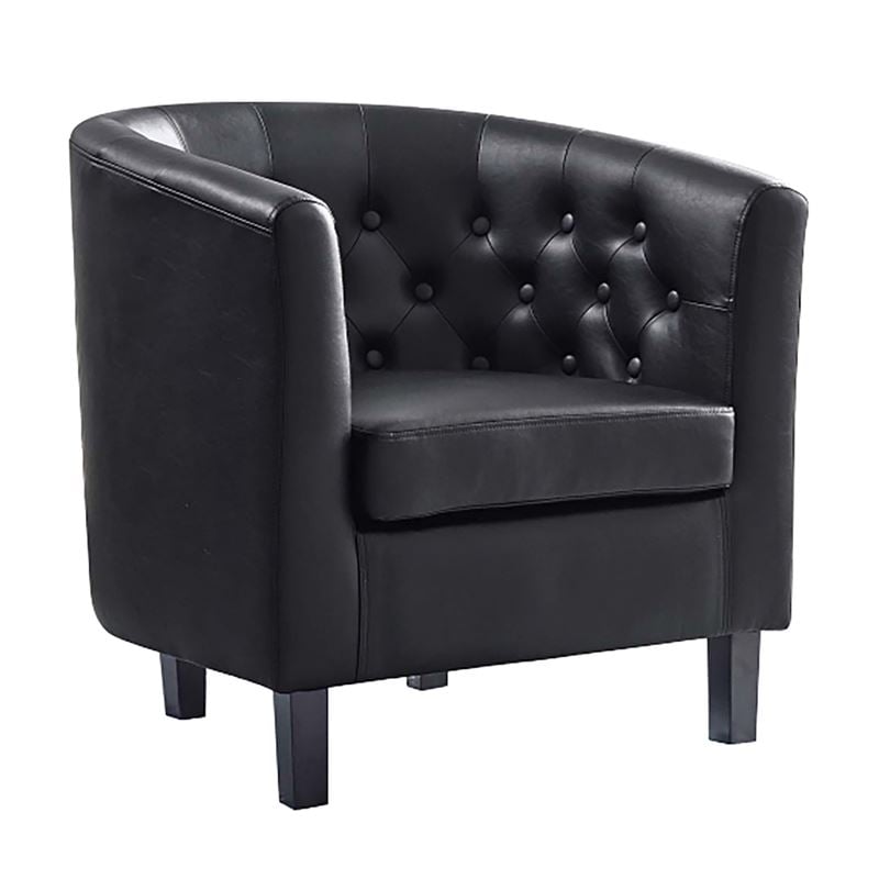 BOGA Button Πολυθρόνα Σαλονιού Καθιστικού, Pvc Μαύρο