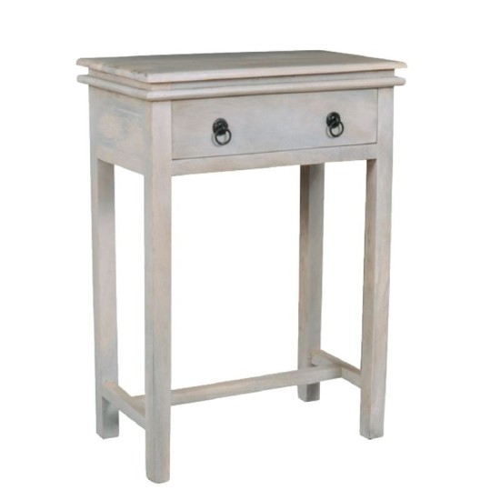 MAISON CONSOLE Έπιπλο Κονσόλα 1 Συρτάρι, Ξύλο Mango Antique Άσπρο MAISON CONSOLE Έπιπλο Κονσόλα 1 Συρτάρι, Ξύλο Mango Antique Άσπρο