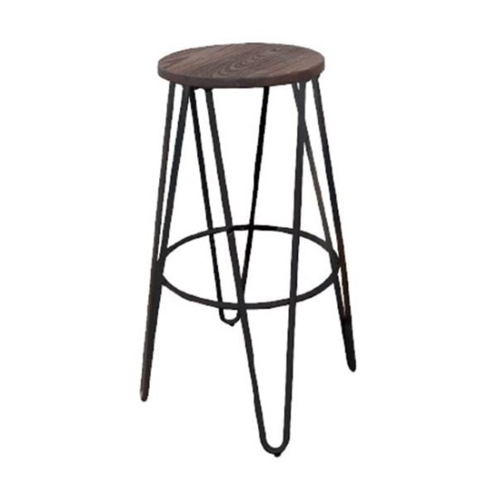 ARCO Wood Σκαμπό Bar, Μέταλλο Βαφή Antique Black, Ξύλο Απόχρωση Dark Oak ARCO Wood Σκαμπό Bar, Μέταλλο Βαφή Antique Black, Ξύλο Απόχρωση Dark Oak