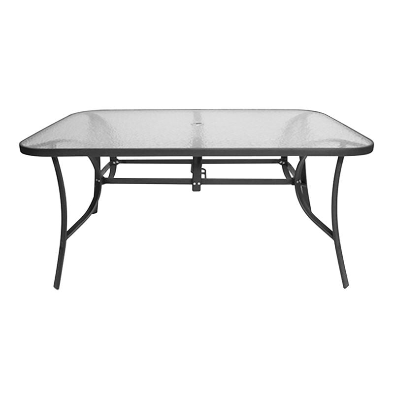 ASTOR Τραπέζι Dining Μεταλλικό Ανθρακί/Γυαλί