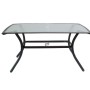 ASTOR Τραπέζι Dining Μεταλλικό Ανθρακί/Γυαλί