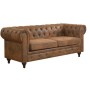 CHESTERFIELD York Kαναπές 3Θέσιος Σαλονιού - Καθιστικού, Ύφασμα Απόχρωση Καφέ Camel
