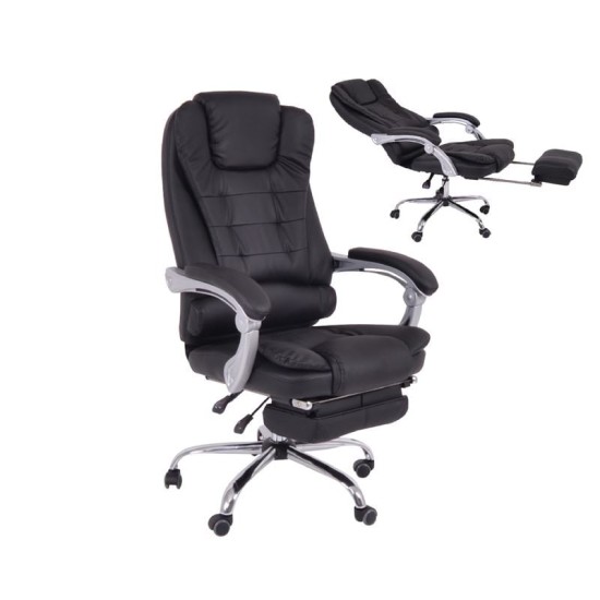 BF9700 Relax Πολυθρόνα Γραφείου Διευθυντή, με Υποπόδιο, Βάση Χρώμιο,PU Μαύρο BF9700 Relax Πολυθρόνα Γραφείου Διευθυντή, με Υποπόδιο, Βάση Χρώμιο,PU Μαύρο