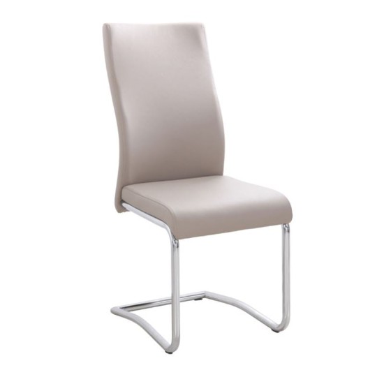 BENSON Καρέκλα Μέταλλο Χρώμιο, PVC Cappuccino BENSON Καρέκλα Μέταλλο Χρώμιο, PVC Cappuccino