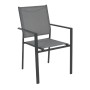 LANSON Πολυθρόνα Κήπου Βεράντας, Μέταλλο Βαφή Ανθρακί Textilene Grey