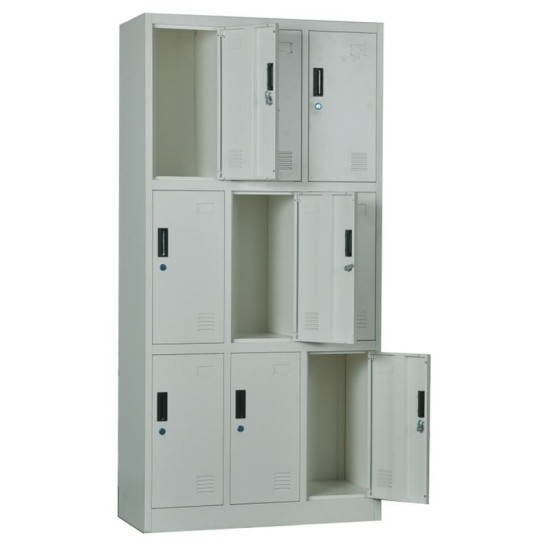 LOCKER 9 Θέσεων Φοριαμός - Ερμάριο, Μέταλλο Βαφή Γκρι LOCKER 9 Θέσεων Μέταλλο Βαφή Γκρι