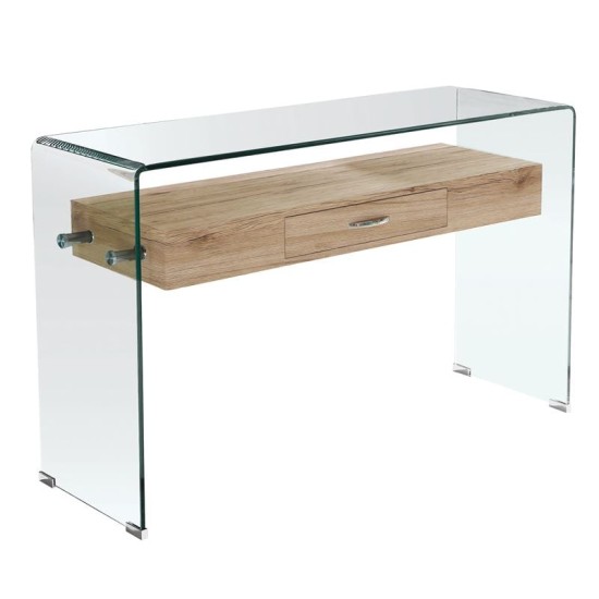 GLASSER Wood Κονσόλα Γυαλί Clear 12mm - Ράφι με Συρτάρι Απόχρωση Δρυς GLASSER Wood Κονσόλα Γυαλί Clear 12mm - Ράφι με Συρτάρι Απόχρωση Δρυς