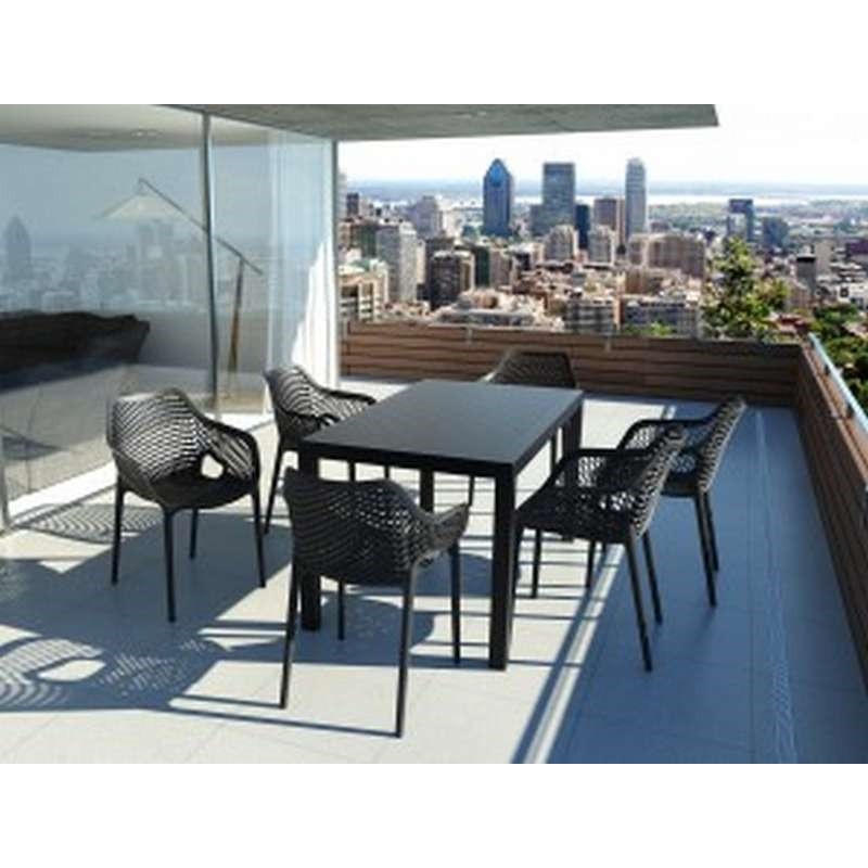 ARES ΤΡΑΠΕΖΙ 140Χ80Χ75εκ. BLACK ΠΟΛ/ΝΙΟΥ