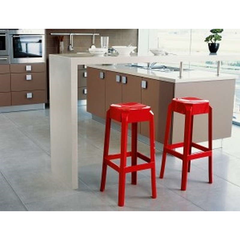 FOX 75εκ.(Σ2)ΣΚΑΜΠΟ GLOSSY RED 36X36X75εκ.